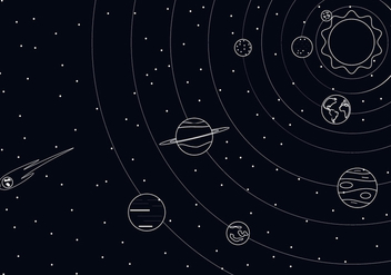 Outline Solar System Free Vector - Free vector #435999
