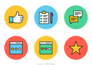 Testimonials And Feedback Flat Line Vector Icons - Free vector #436179