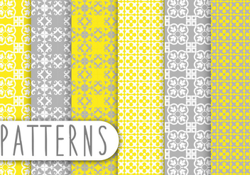 Yellow and Grey Decorative Pattern Set - vector #436219 gratis