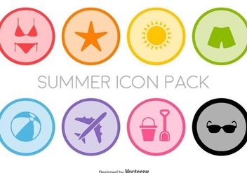 Flat Summer Icons Set - Vector - Free vector #436229