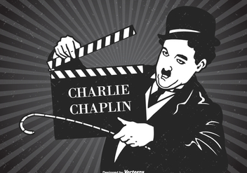 Charlie Chaplin Vector Retro Poster - vector #436319 gratis