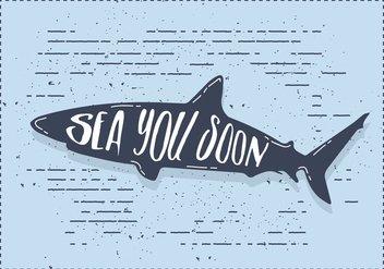Free Vector Shark Silhouette Illustration With Typography - Free vector #436399