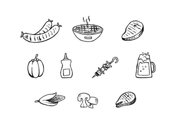 Free Barbecue Hand Drawn Icon Vector - Free vector #436489