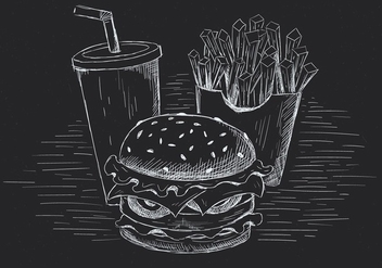 Free Hand Drawn Vector Burger Illustration - Free vector #436509