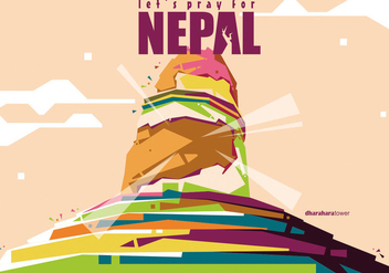 Nepal Tower Vector WPAP - бесплатный vector #436549