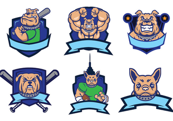 Bulldog Mascot Vector Logo Set - vector gratuit #436629 