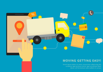 Moving Van or Truck. Transport or Delivery Illustration. - Kostenloses vector #436879