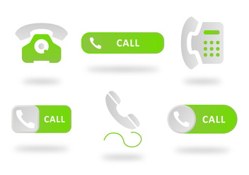 Flat Green Telephone Button - Free vector #436959