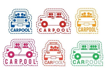 Carpool vector icon sticker set - бесплатный vector #436969
