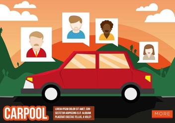 Carpool Flat Illustration Vector - vector #436989 gratis