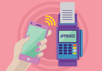 Payment in a Trade with NFC System with Mobile Phone - Free vector #437029