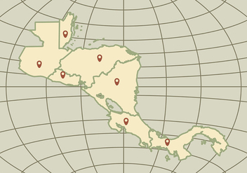Central America Map Background Vector - бесплатный vector #437109