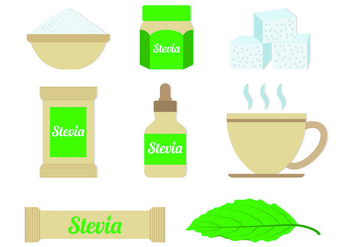 Set Of Stevia Sugar Vectors - Free vector #437129