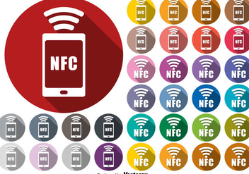 Vector NFC Connection Symbol Buttons Set - Free vector #437349