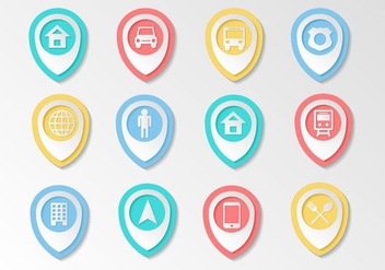 Free Map Pointer Icons Vector - Free vector #437419