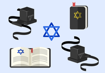 Tefillin And Judaism Traditional Symbols Vector Elements - бесплатный vector #437429