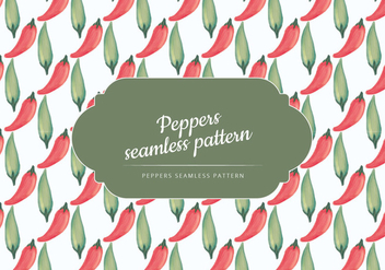 Vector Hand Drawn Peppers Pattern - vector gratuit #437529 