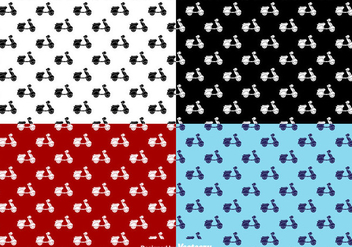 Scooter Flat Icons Seamless Pattern - Vector - vector gratuit #437689 