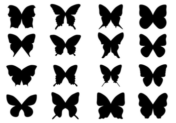 Black Silhouette Butterfly - vector gratuit #437829 