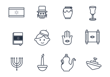 Judaism Outline Icons - vector gratuit #437889 