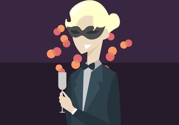 Partier at the Masquerade Ball Background - Free vector #437999