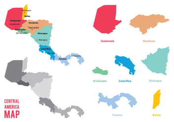 Central America Map Vector - бесплатный vector #438029