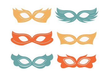 Funky Masquerade Mask Collection - бесплатный vector #438159