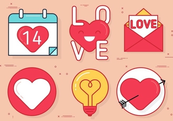 Free Vector Valentine's Icon Set - vector gratuit #438269 