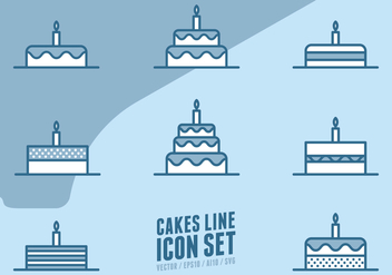 Cakes Line Icons - vector #438399 gratis