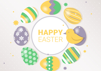Free Spring Happy Easter Vector Illustration - бесплатный vector #438559
