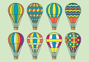 Hot Air Balloon Vector Icons Set - Free vector #438599