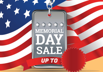 Memorial Day Sale Background Template - Free vector #438669