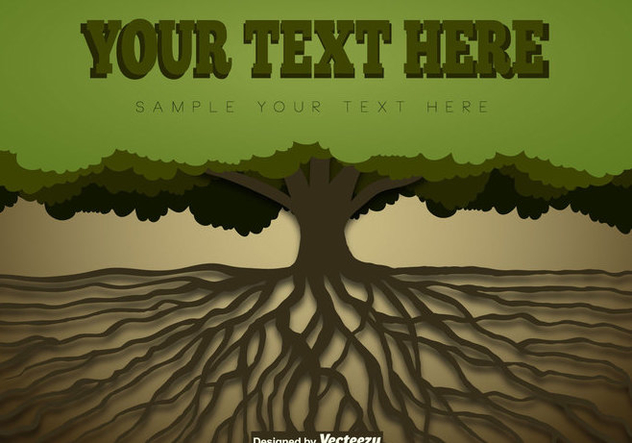 Tree With Roots Template - vector #438719 gratis