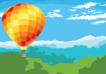 Hot Air Balloon Vector Background - Free vector #438769