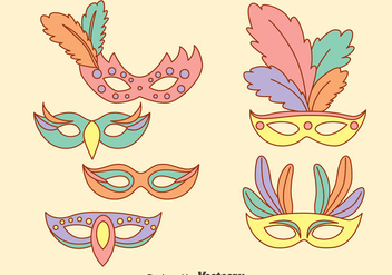 Masquerade Mask In Pastel Colors Vectors - бесплатный vector #439309