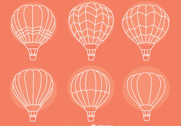 Sketch Hot Air Balloon Collection Vectors - Kostenloses vector #439419