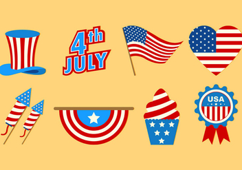 Set Of Independence Day Icons - vector #439459 gratis