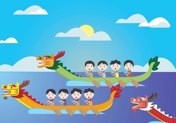Dragon Boat Festival Kids Vector - vector gratuit #439619 