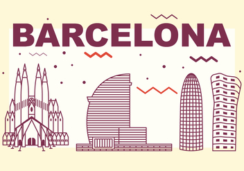 Barcelona City Skyline - Free vector #439639