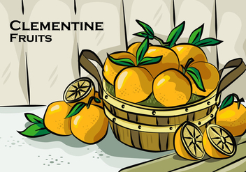 Clementine On Basket Vector Illustration - vector gratuit #439759 