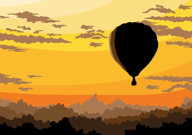 Hot Air Balloon Vector Background - Free vector #439839