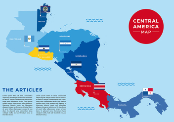 Central America Map Flag Free Vector - vector gratuit #439899 