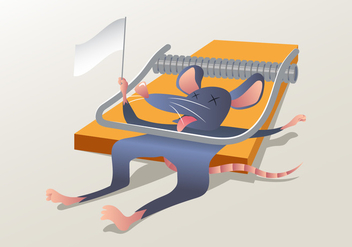 A Mouse Stuck In A Mouse Trap - vector #439909 gratis