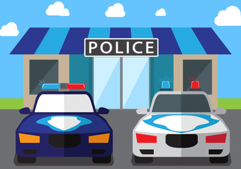 Police Car Vector Background - vector gratuit #440519 