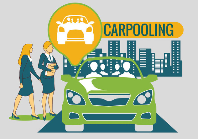 Carpooling in the City Background Vector - vector #440659 gratis