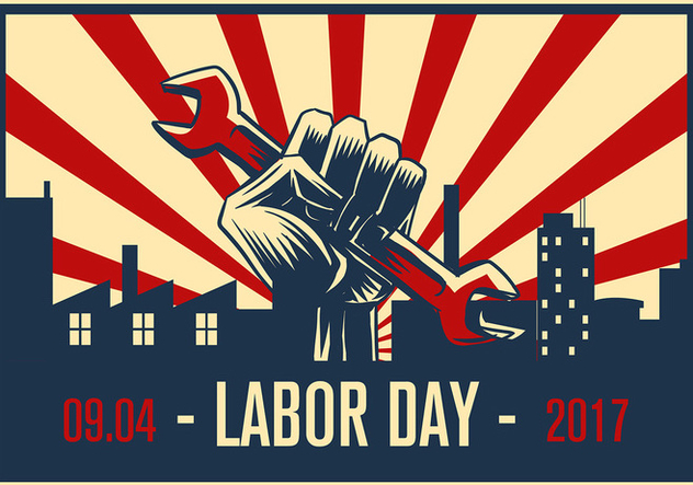 Labor Day Propaganda Poster Free Vector - vector gratuit #440719 