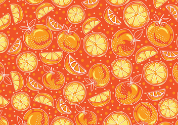 Seamless hand drawn yellow clementine vector pattern - vector gratuit #440869 