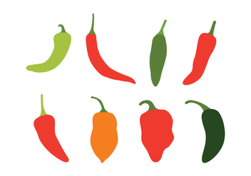 Chili Peppers Vector Set - Kostenloses vector #440879