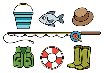Fishing Tackle Vector Icons - vector #440889 gratis