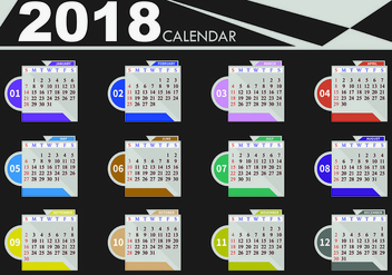 Design Template Of Desk Calendar 2018 - vector gratuit #441529 